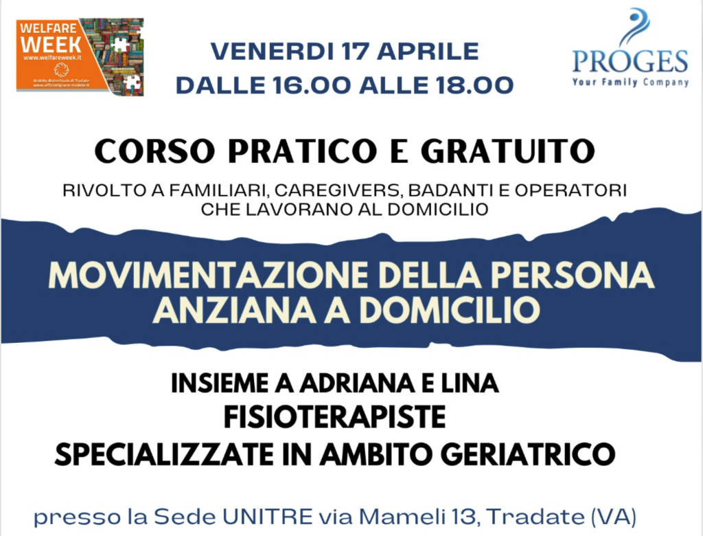 Corso movimentazione della persona anziana al domicilio (prenotazione)